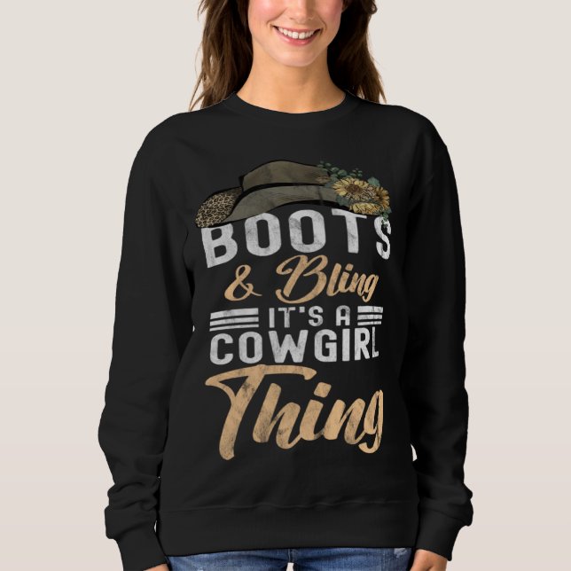Camiseta Cowgirl Boots Bling Women Cute Love Country Life   (Frente)