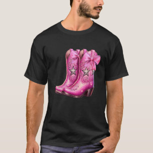 Camiseta CowGirl Boots Pink Baby Arco Preppy y2k Coquette