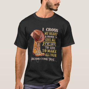 Camiseta Cowgirl Boots Que Eu Cruzo Meu Coração País Oci