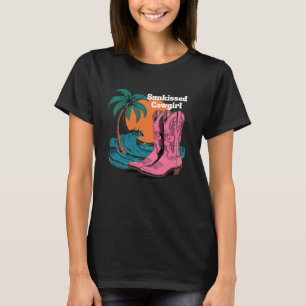 Camiseta Cowgirl Boots Waves Beach Sun beijou Cowgirl