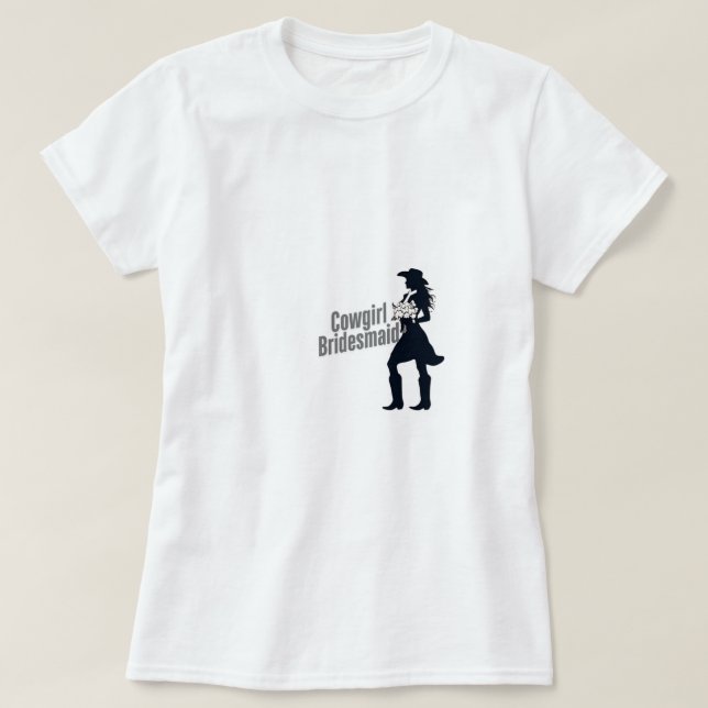 Camiseta Cowgirl Bridesmaid (Frente do Design)