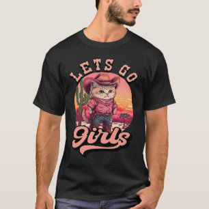 Camiseta Cowgirl Cat Vamos Go Girls Howdy Western Cowgirl