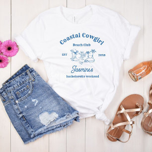 Camiseta Cowgirl costeira Blue Ocean Bachelorette fim de se