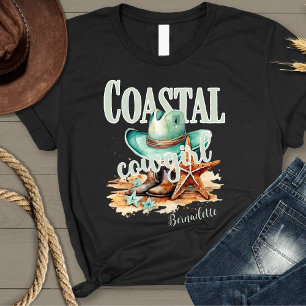 Camiseta Cowgirl Costeira com Nome Personalizado