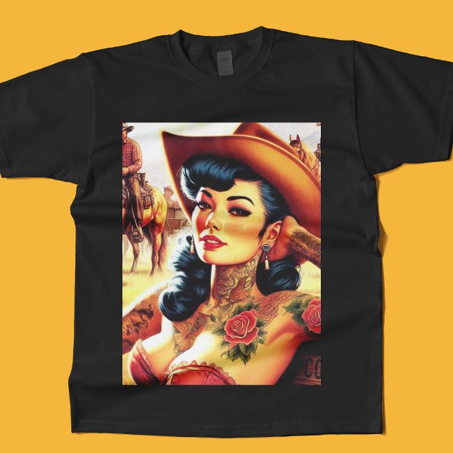 Camiseta Cowgirl da Tatuagem Quente (Criador carregado)