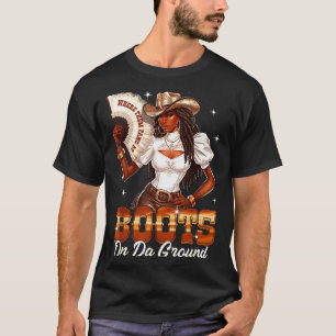 Camiseta Cowgirl de Botas no Chão Mulheres Negras África Bl