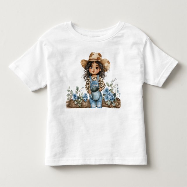 Camiseta Cowgirl de Denim Bonito 3 (Frente)