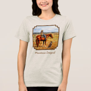 Camiseta Cowgirl de Montana em Cattle Horse