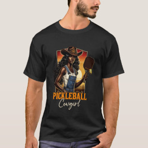 Camiseta Cowgirl de Pickleball Ocidental Preta Picklebal