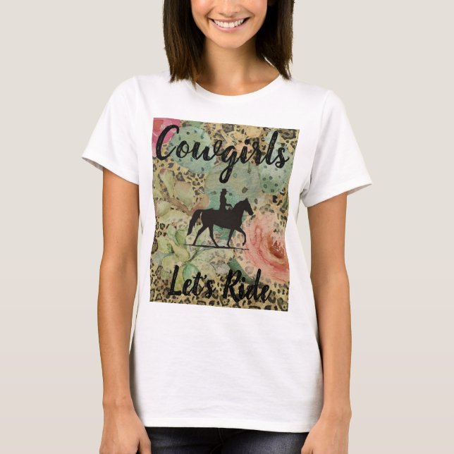 Camiseta Cowgirl deixa Ride (Frente)