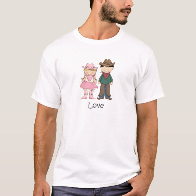 Camiseta Cowgirl e Cowboy apaixonados (Frente)