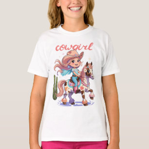 Camiseta "Cowgirl Joyride - Aventura Ocidental de Cavalo Ve