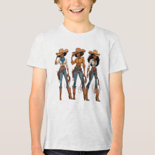 Camiseta Cowgirl Western Country Texas Rodeo Negro Africano
