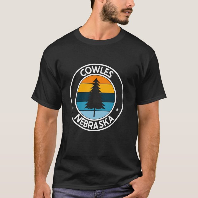 Camiseta Cowles Nebraska NE USA City Pride Retro Sunset (Frente)