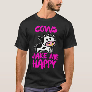 Camiseta Cows make me happy   Farmer cow