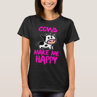 Camiseta Cows make me happy   Farmer cow