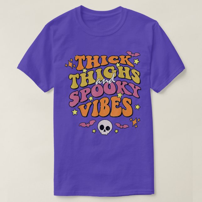 Camiseta Coxas Espessas De Halloween E Víblias Assustadas (Frente do Design)