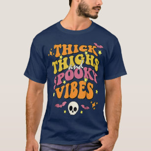Camiseta Coxas Espessas E Víblias De Halloween Estéticas