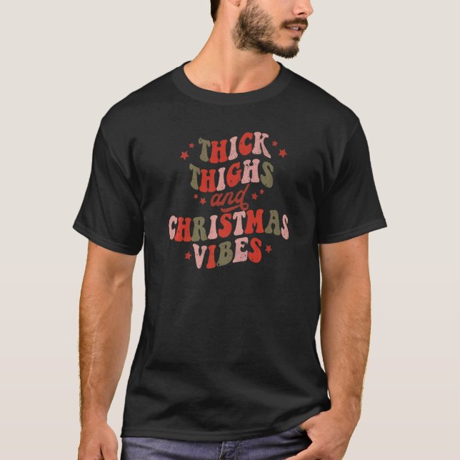 Camiseta Coxas Espessas Retrorísticas E Víblias De Natal Gr (Frente)