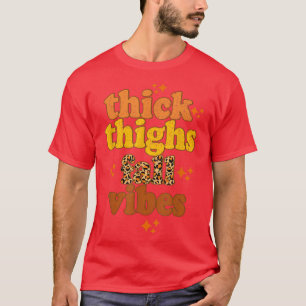 Camiseta Coxas grossas caem Vibes retro leopardo outono