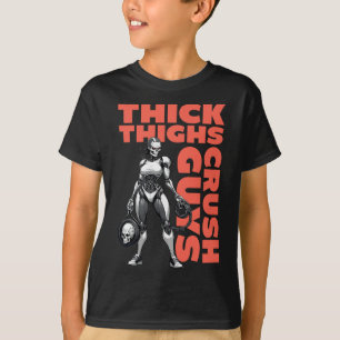 Camiseta Coxas grossas Caras Esmagadas Elevação de peso
