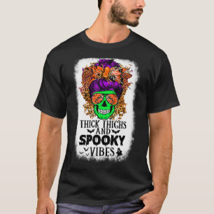 Camiseta Coxas grossas com osso crânio Víblias Abóbora Abób