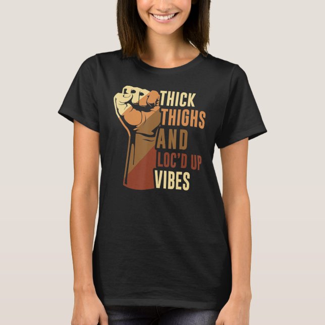 Camiseta Coxas grossas de Mão e Malhas Vibes História Negra (Frente)
