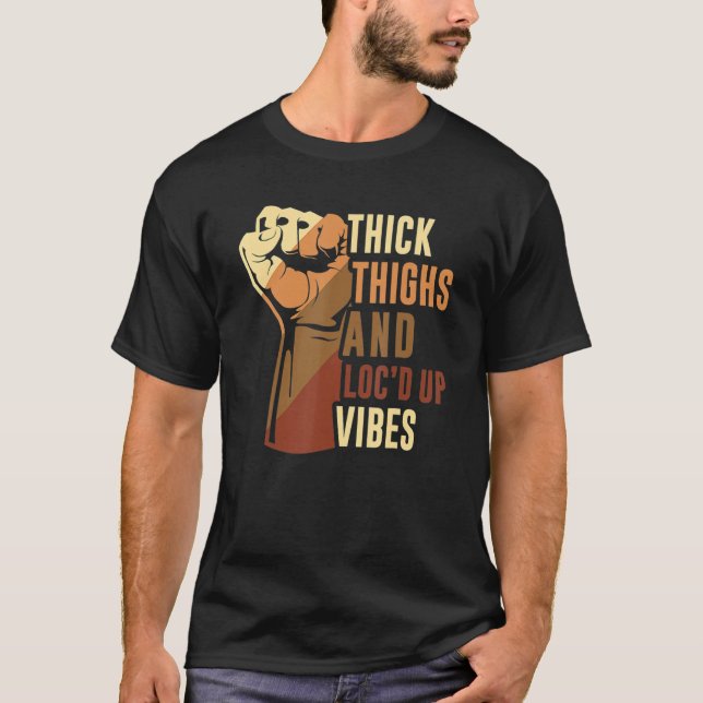 Camiseta Coxas grossas de Mão e Malhas Vibes História Negra (Frente)