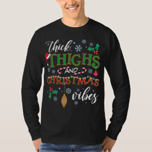 Camiseta Coxas grossas e Ugl de quadrado de Natal Vibes