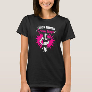 Camiseta Coxas grossas Esmagam Caras Giro Humor Mulheres Es