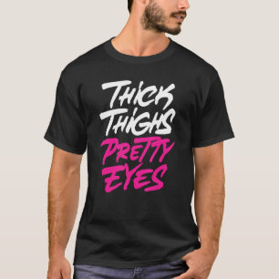 Camiseta Coxas grossas olhos bonito Dama das mulheres Mais