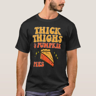 Camiseta Coxas grossas Pumpkin Pega Homens de Ação de Graça