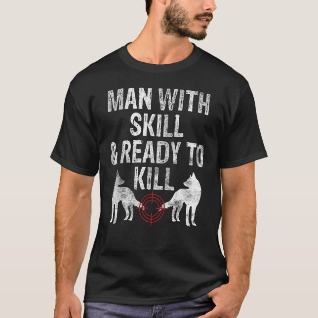 Camiseta Coyote Caça Coyote Hunter Yote Man Skill Ready (Frente)