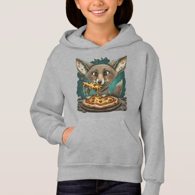 Camiseta Coyote engraçado comendo pizza (Frente)