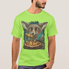 Camiseta Coyote engraçado comendo pizza