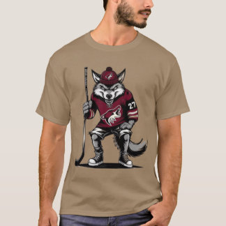 Camiseta Coyote Vestindo uma Arizona Coyotes Hockey Jersey 