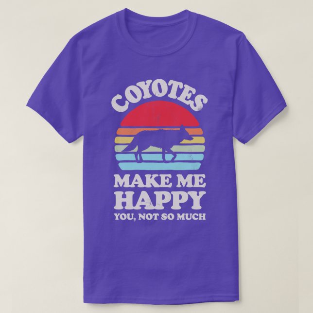 Camiseta Coyotes me fazem feliz retrato sunset masculino Mu (Frente do Design)