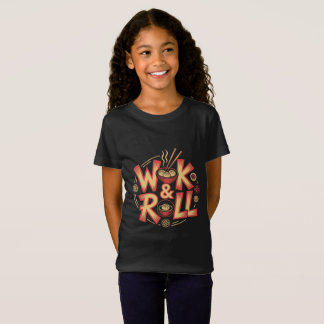 Camiseta Cozinha Asiática Dim Sum Wok & Roll Vintage Retro