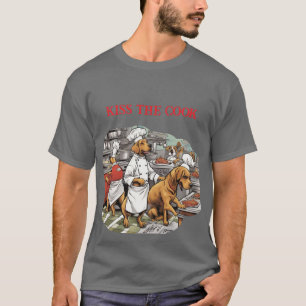 Camiseta Cozinha com Cachorro Chef Beije o Cozinheiro