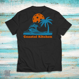 Camiseta Cozinha Costeira Pickleball Pôr do Sol Onda Palmei