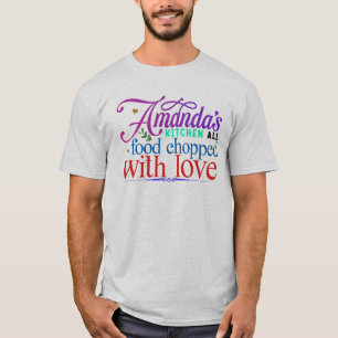 Camiseta Cozinha da Amanda toda comida picada com amor
