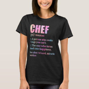 Camiseta Cozinha de Cozinhar de Definição de Chef Cozinha E
