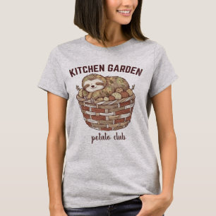 Camiseta Cozinha de Preguiça Fofa Clube de Batata do Jardim