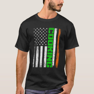 Camiseta Cozinhar Afastado Bandeira Americana Funny St Patr