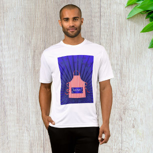 Camiseta Cozinhar Azul Azul Branco Vermelho do Chef dos EUA