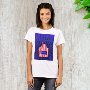 Camiseta Cozinhar Azul Azul Branco Vermelho do Chef dos EUA