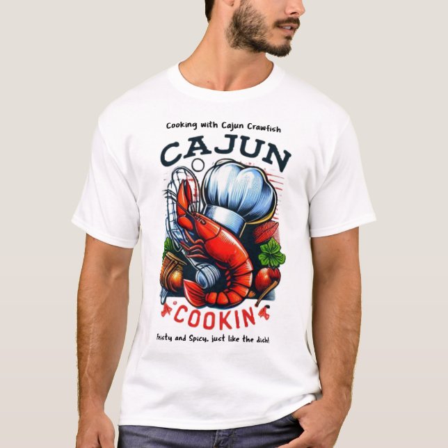 Camiseta Cozinhar Cajun, apimentado e picante (Frente)