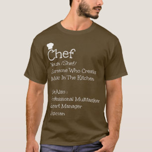 Camiseta Cozinhar Cook Definition Kitchen Chef Noun Ela