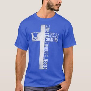 Camiseta Cozinhar Cook Faith Jesus Cross Kitchen Chef