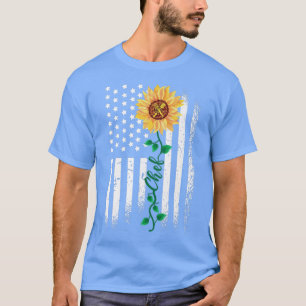 Camiseta Cozinhar Cook Usa Bandeira Americana Sunflower Kit
